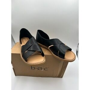 B.O.C. Born Concept Kamryn Sandals, Black Crisscross Strap, Women's 9M